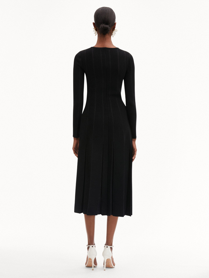 PLEATED INSET KNIT DRESS 3