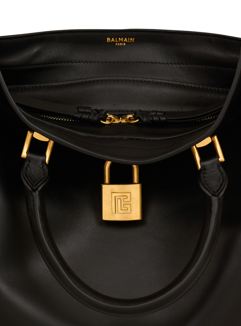 Pulse Large waxed calfskin leather tote bag 7