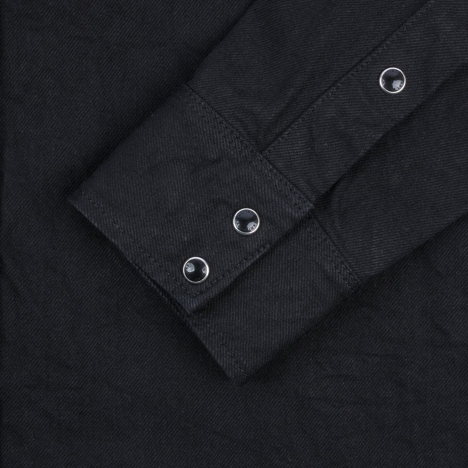 IHSH-396-BLK 13.5oz Denim Western Shirt - Black - 9