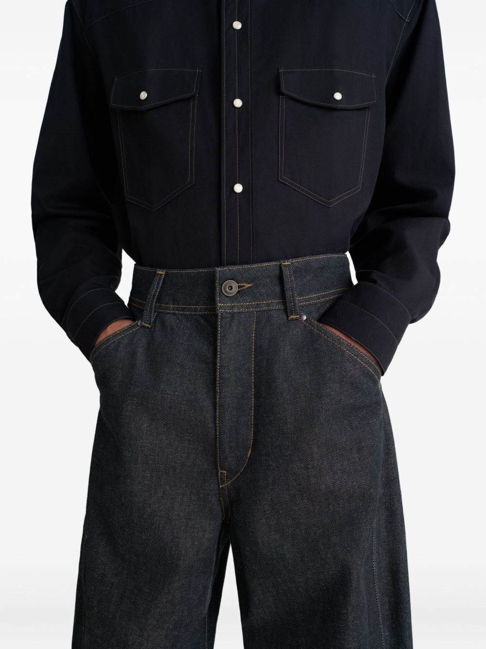 Twisted denim cotton jeans - 2