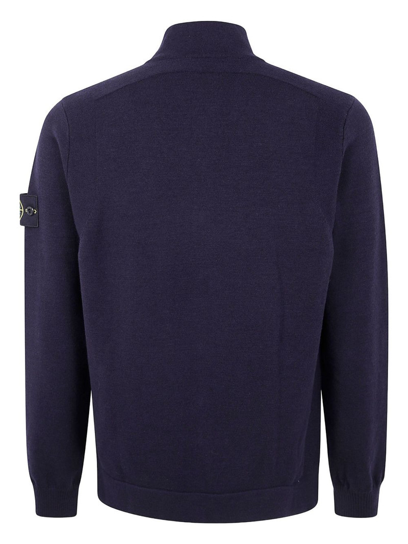 Stone Island zip-front logo-patch cardigan outlook