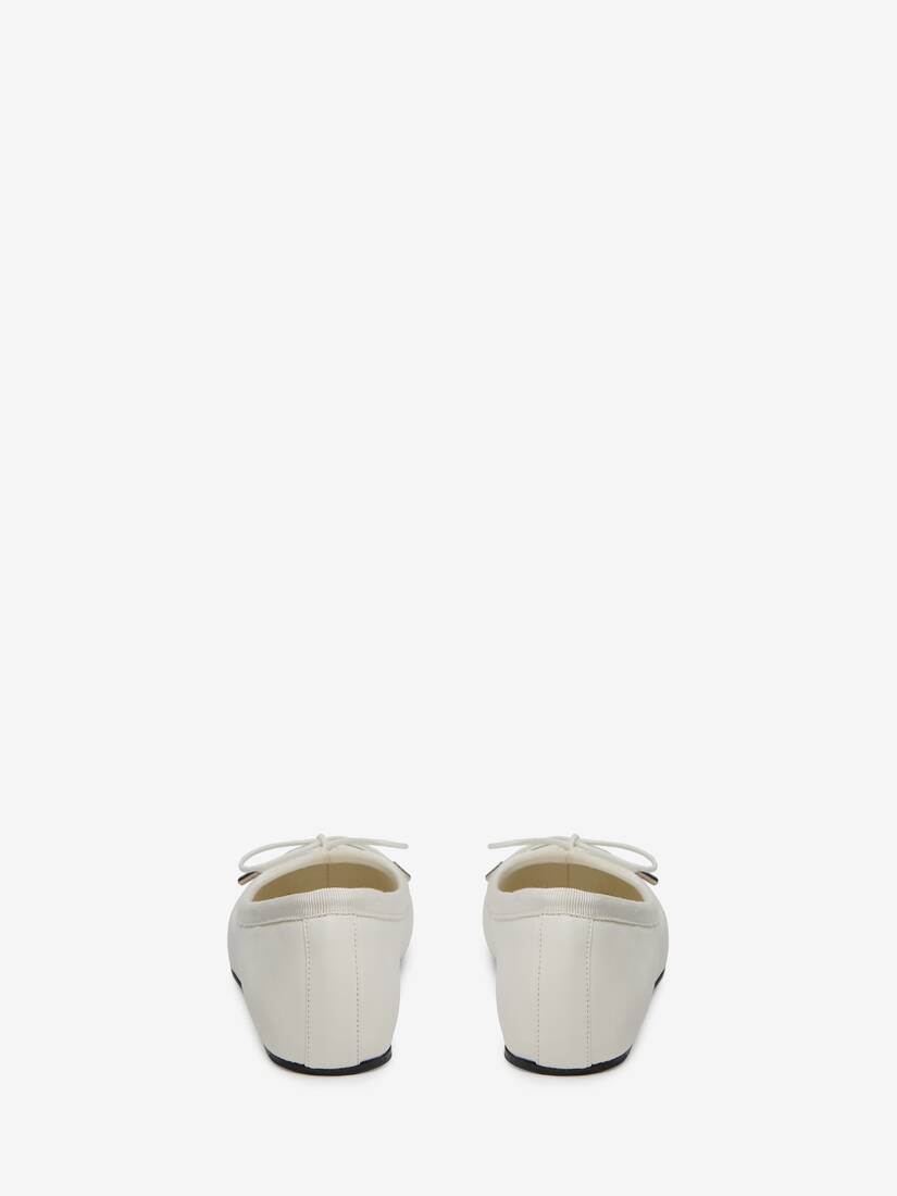 Punk Ballet Flat in Ivory - 3