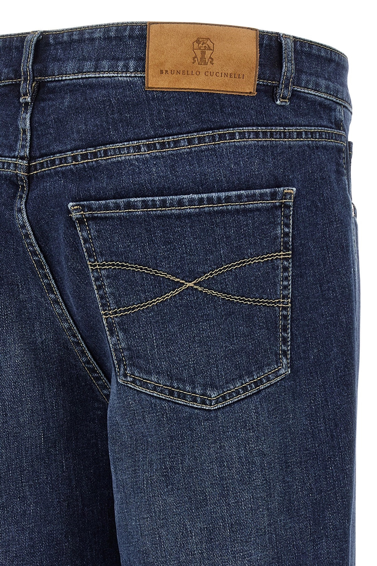 Logo embroidery stretch jeans - 5