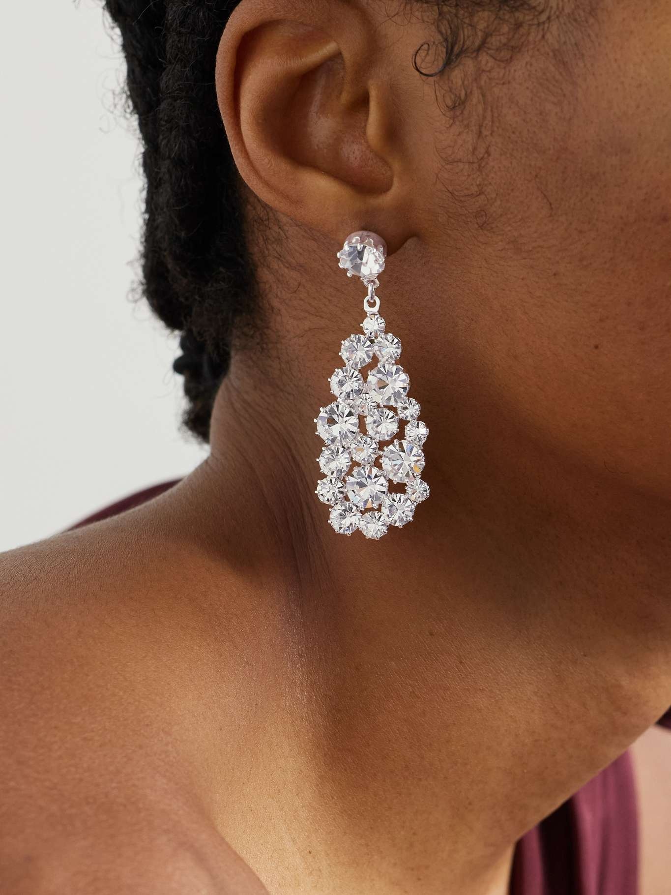 【関税込み】MAGDA BUTRYM ORECCHINI DI CRISTALLO CON MOTIVO A Magda Butrym Crystal Drop Earrings | Silver | FARFETCH