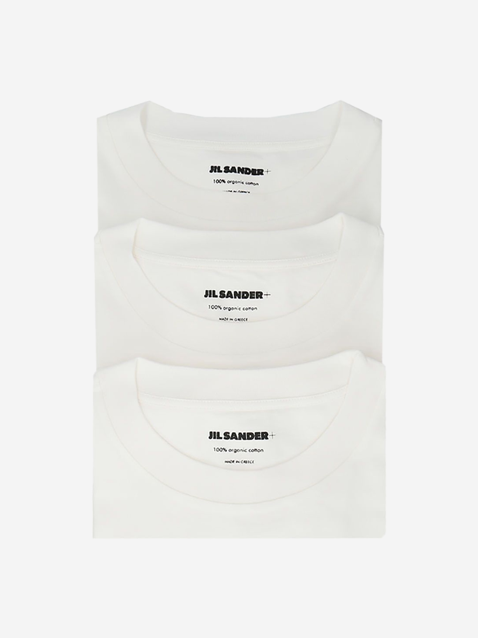 Jil Sander White organic cotton three-pack T-shirt set with