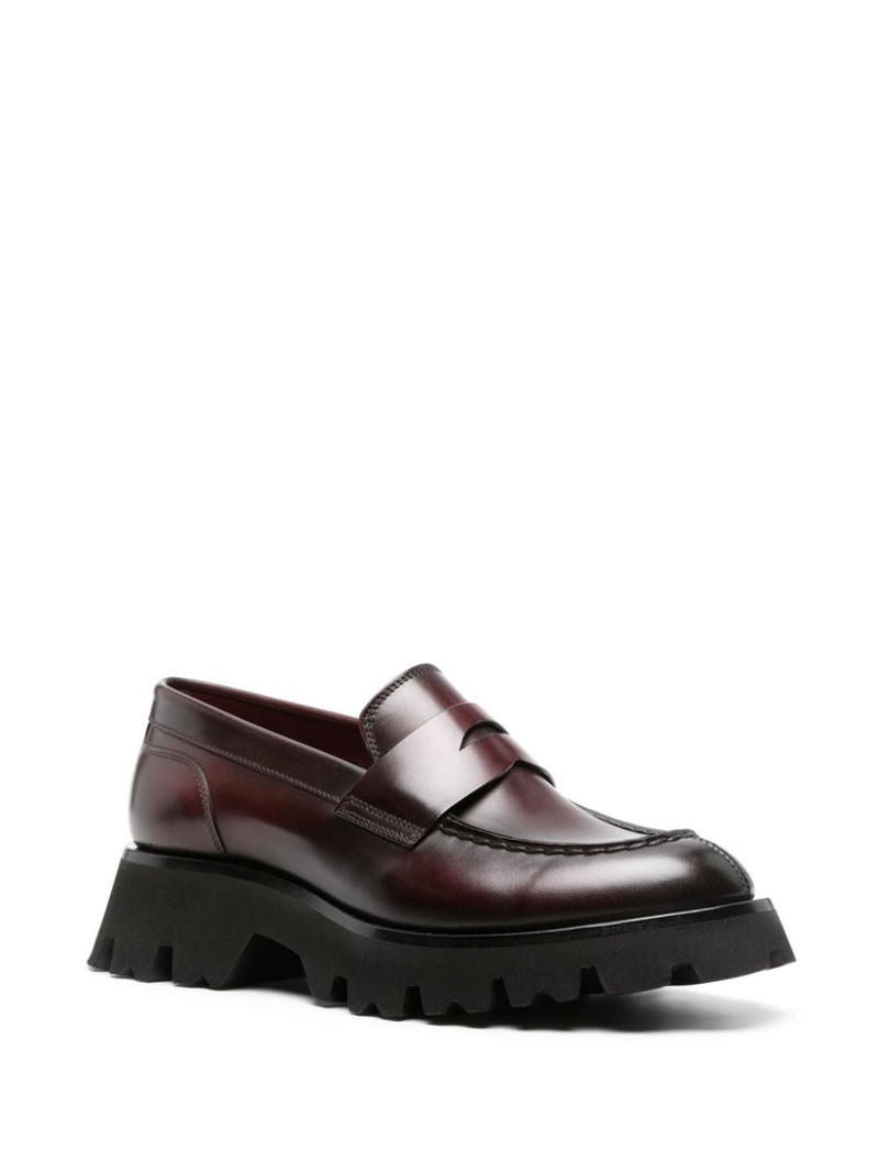 Santoni Alfie penny-slot leather loafers outlook