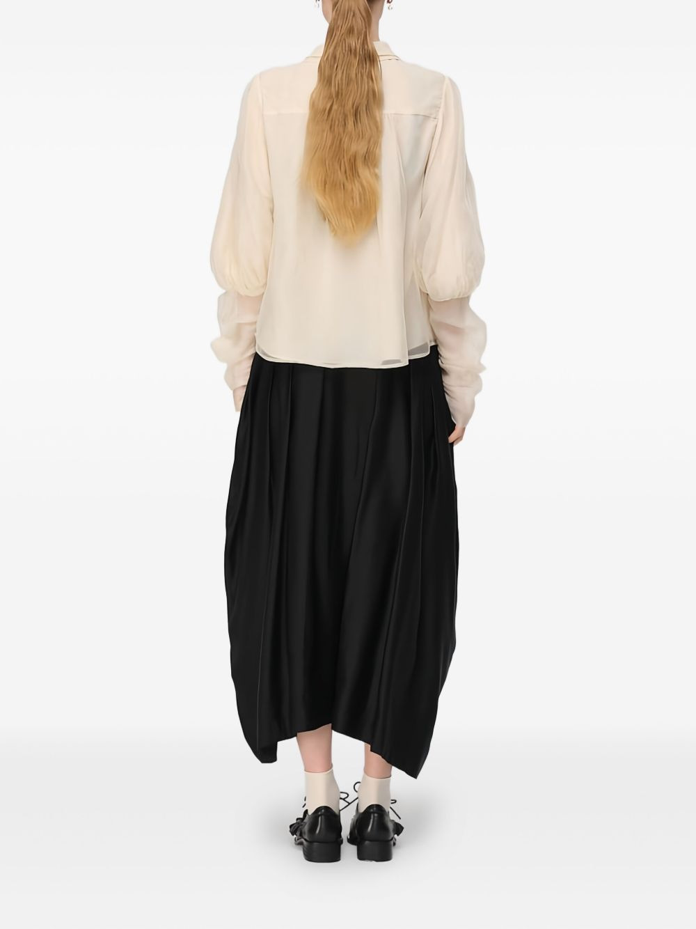 pleated panelled skirt - 3