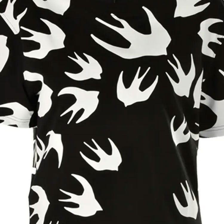 (WMNS) Alexander McQueen Logo Monogram T-Shirt 'Black' 624665-RSI40-1000 - 4
