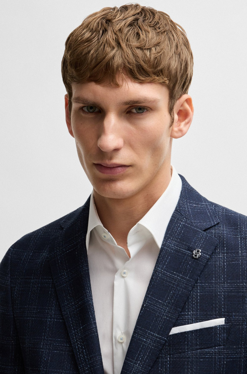 SLIM-FIT SUIT JACKET IN A CHECKED WOOL BLEND 5