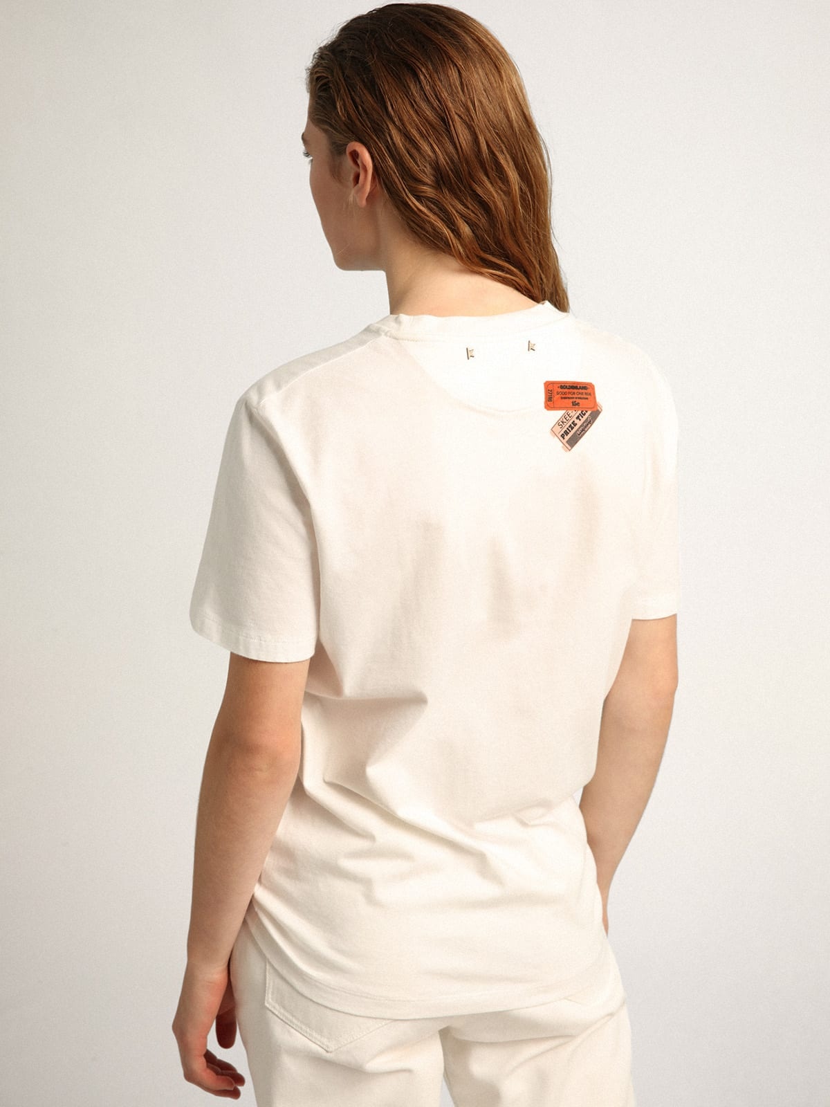 White Journey Collection T-shirt with multicolored stamp print - 5
