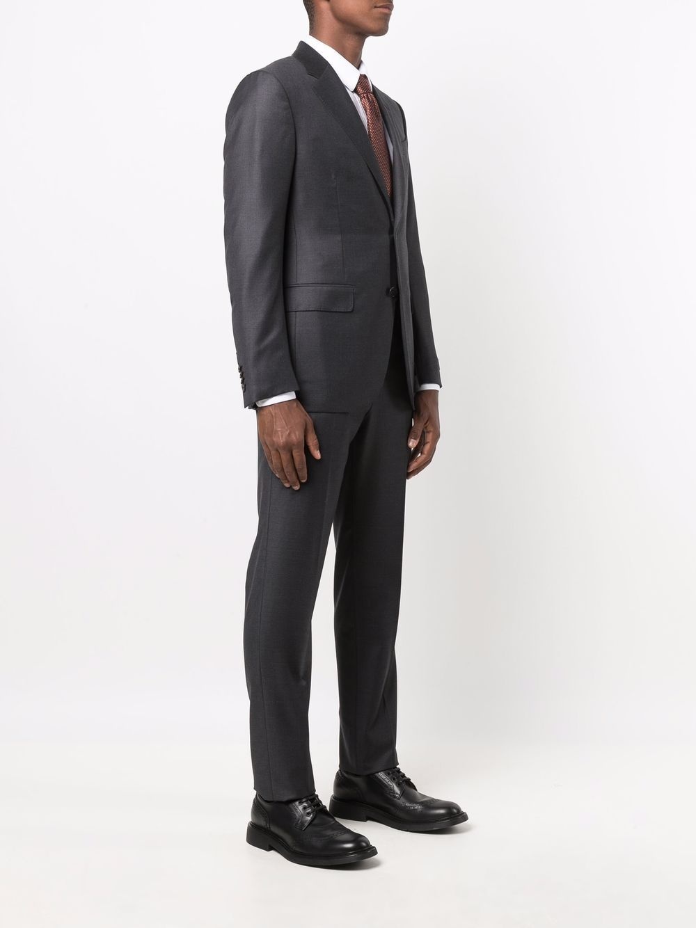 slim-cut single-breasted suit - 3