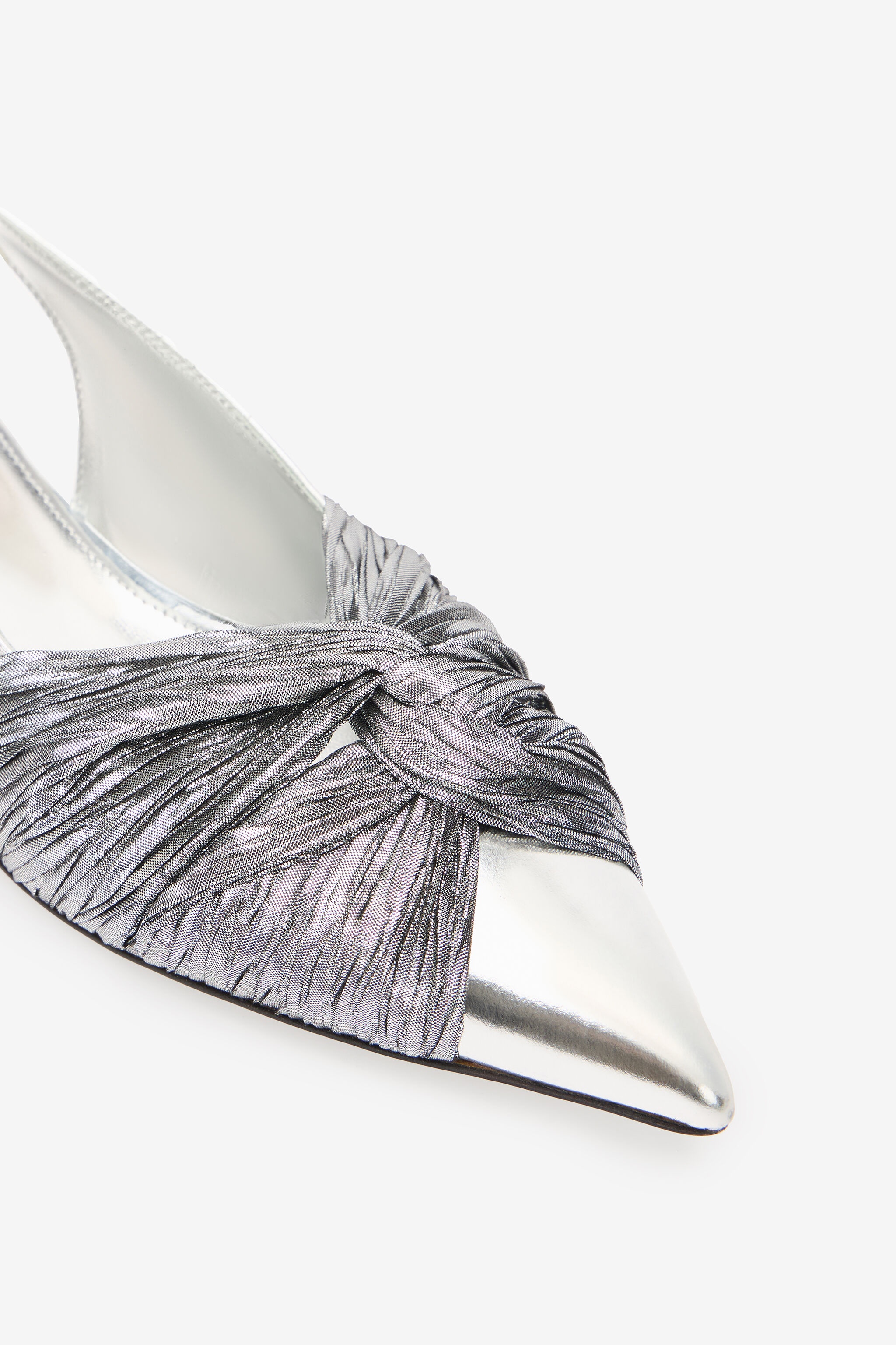 Metallic Leather Slingback Ballet Flats - 5
