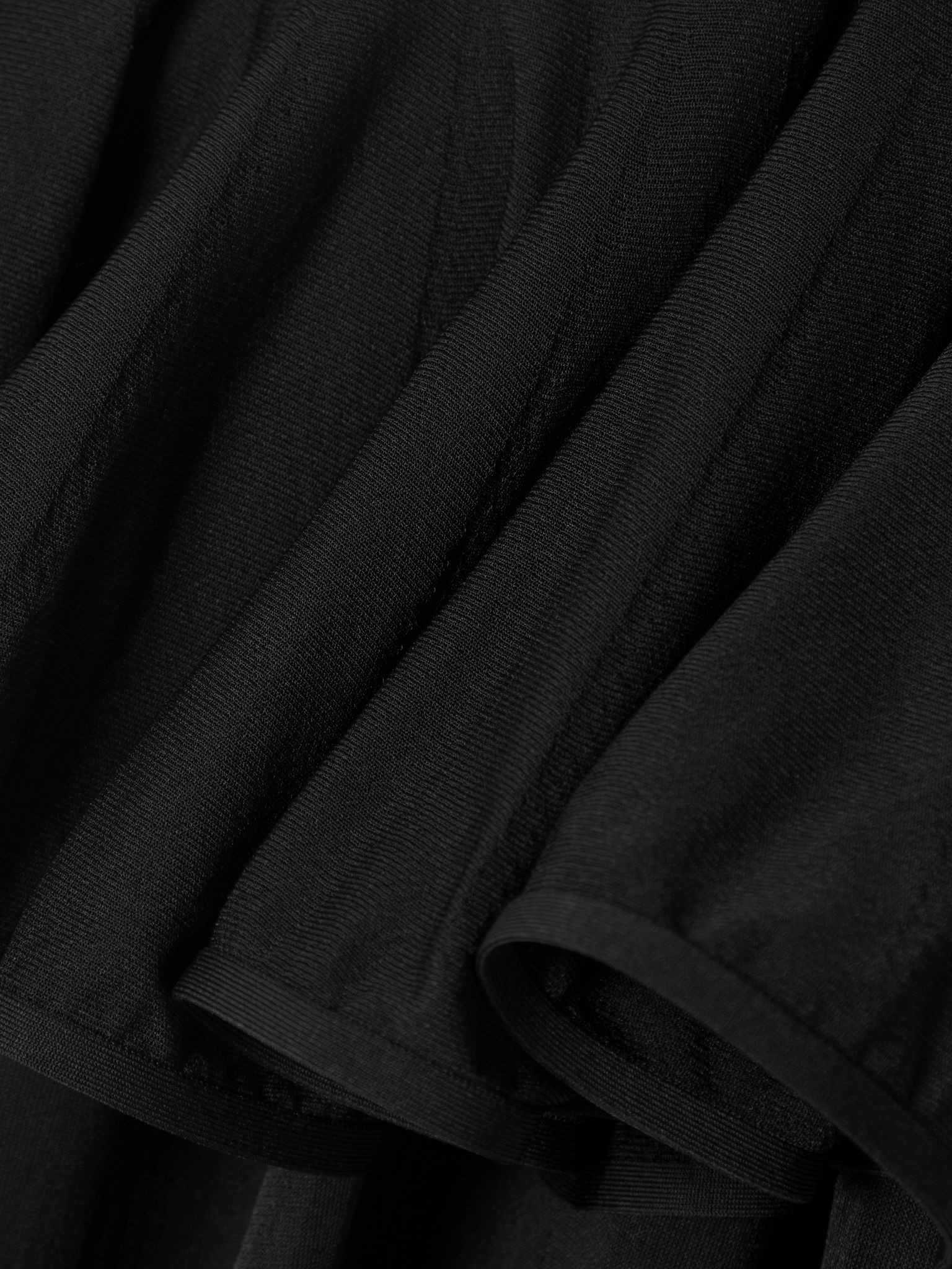 Pleated georgette peplum tapered pants Black - 5