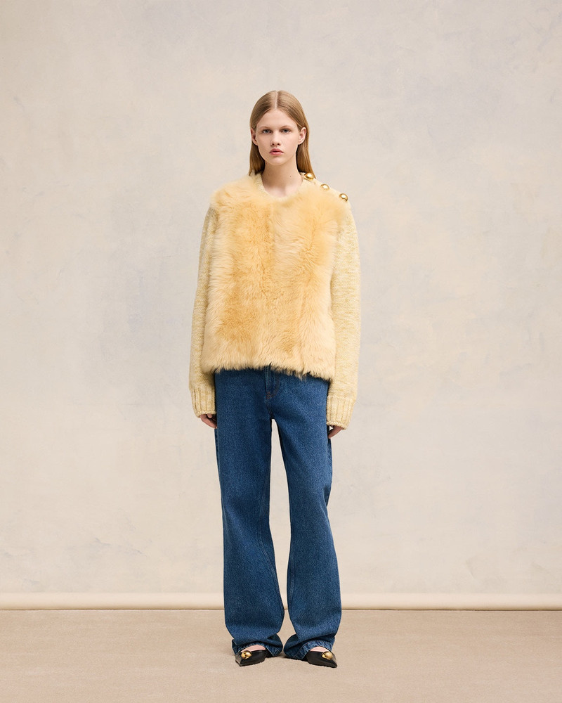 AMI Paris SHEARLING CREW NECK SWEATER outlook