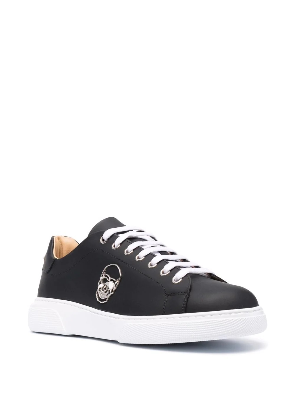 skull leather low-top sneakers - 2