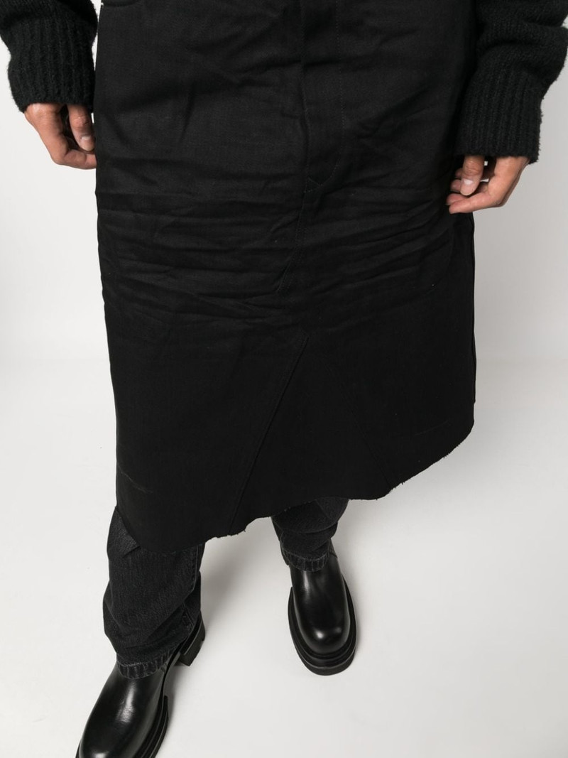 distressed-finish knee-length denim skirt 5