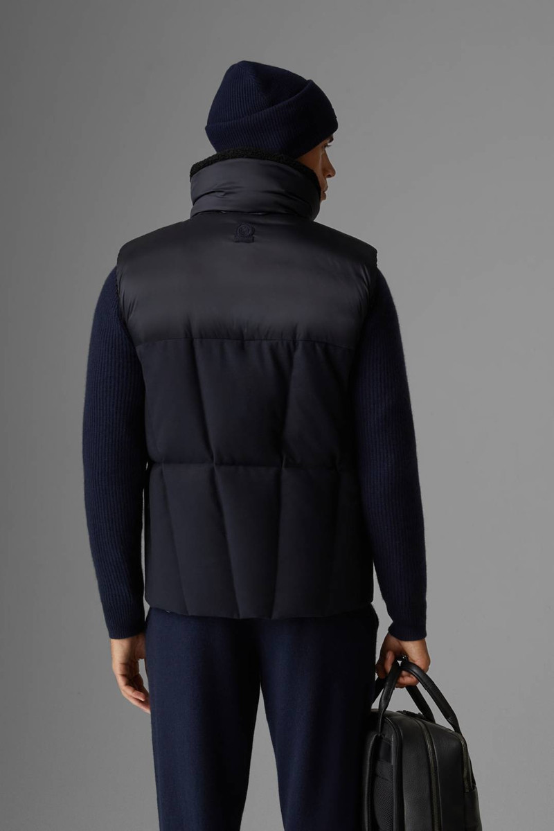 XENO REVERSIBLE DOWN WAISTCOAT IN NAVY BLUE 3