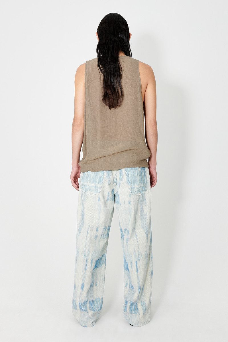 Singlet Almond Muck Ruffle Viscose 5