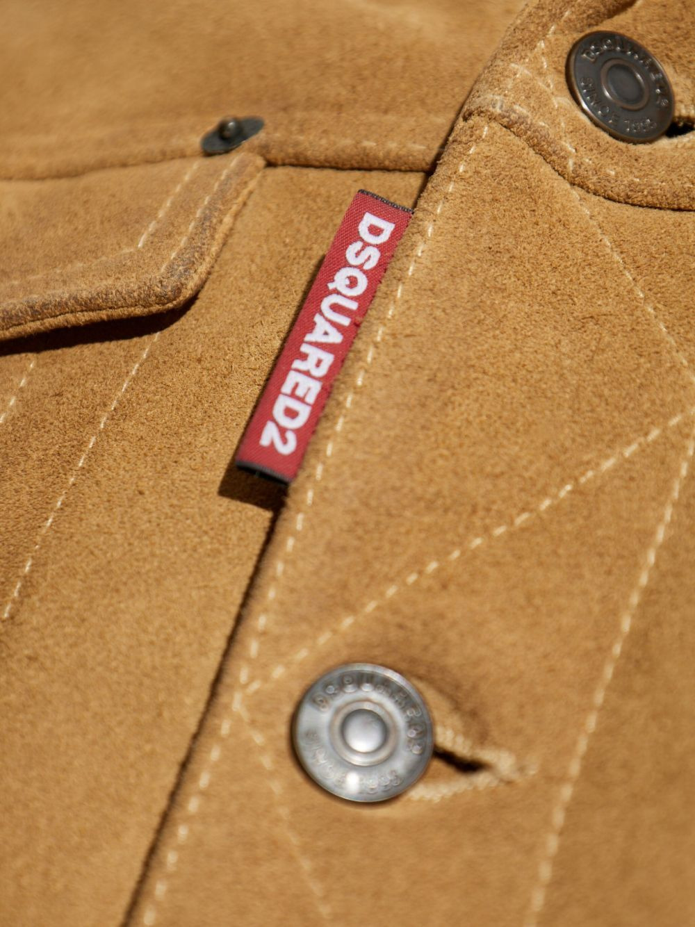 leather button-fastening jacket - 5