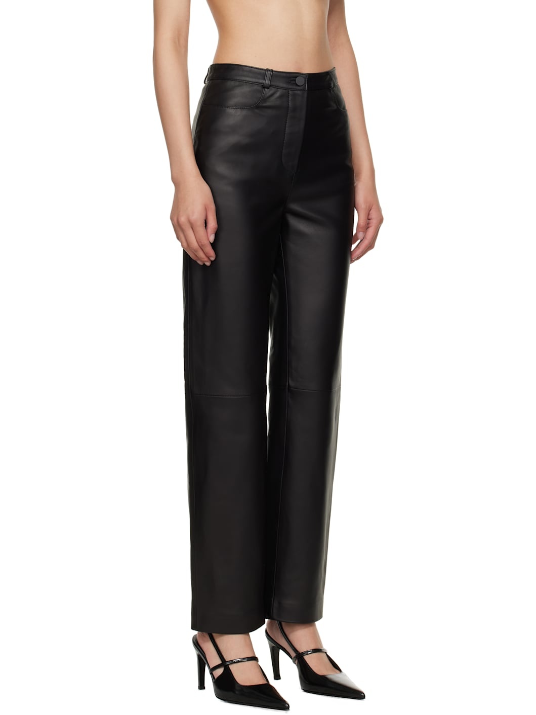 Black Cobe Leather Pants - 2