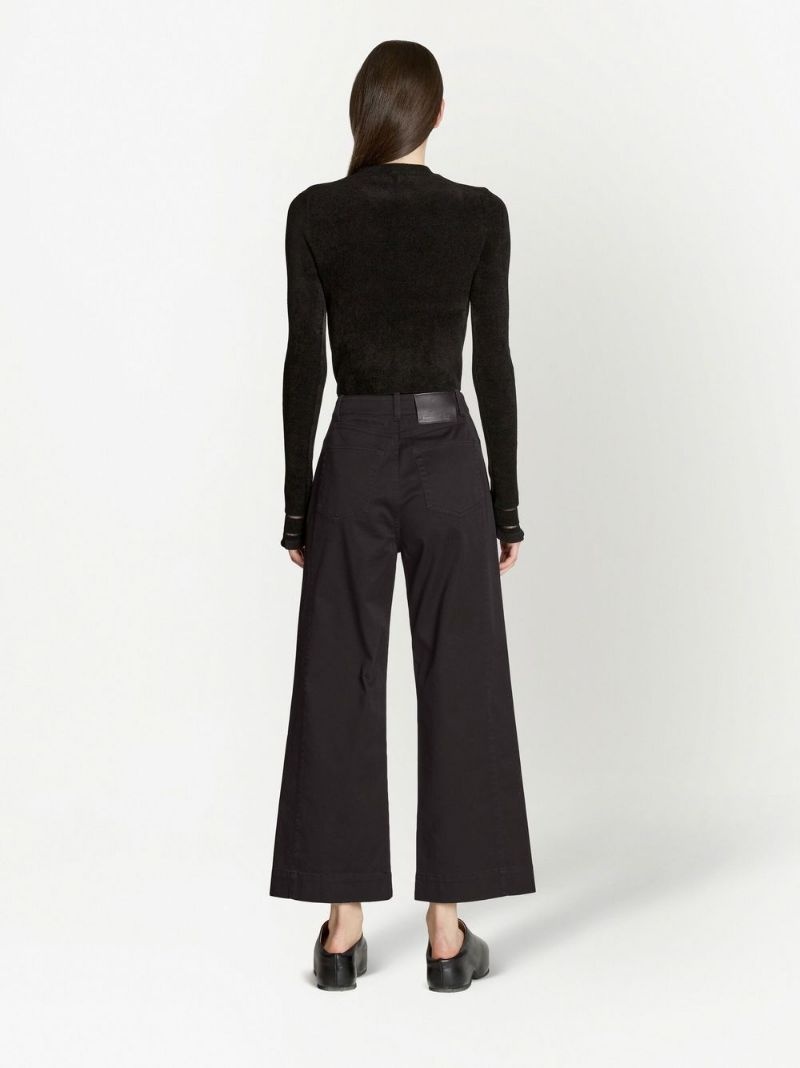 cropped cotton twill culottes - 4