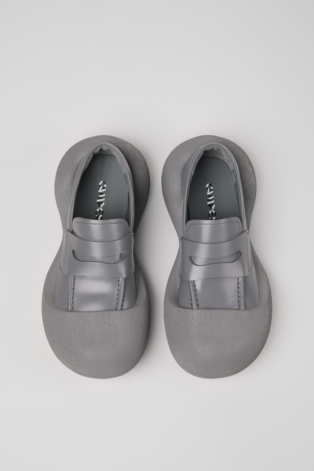 Gray Leather Loafers - 4