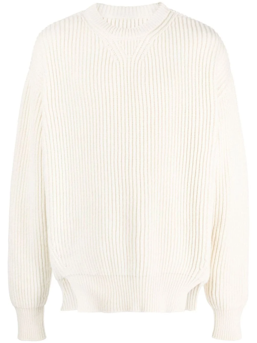 crew-neck ribbed-knit wool jumper - 1