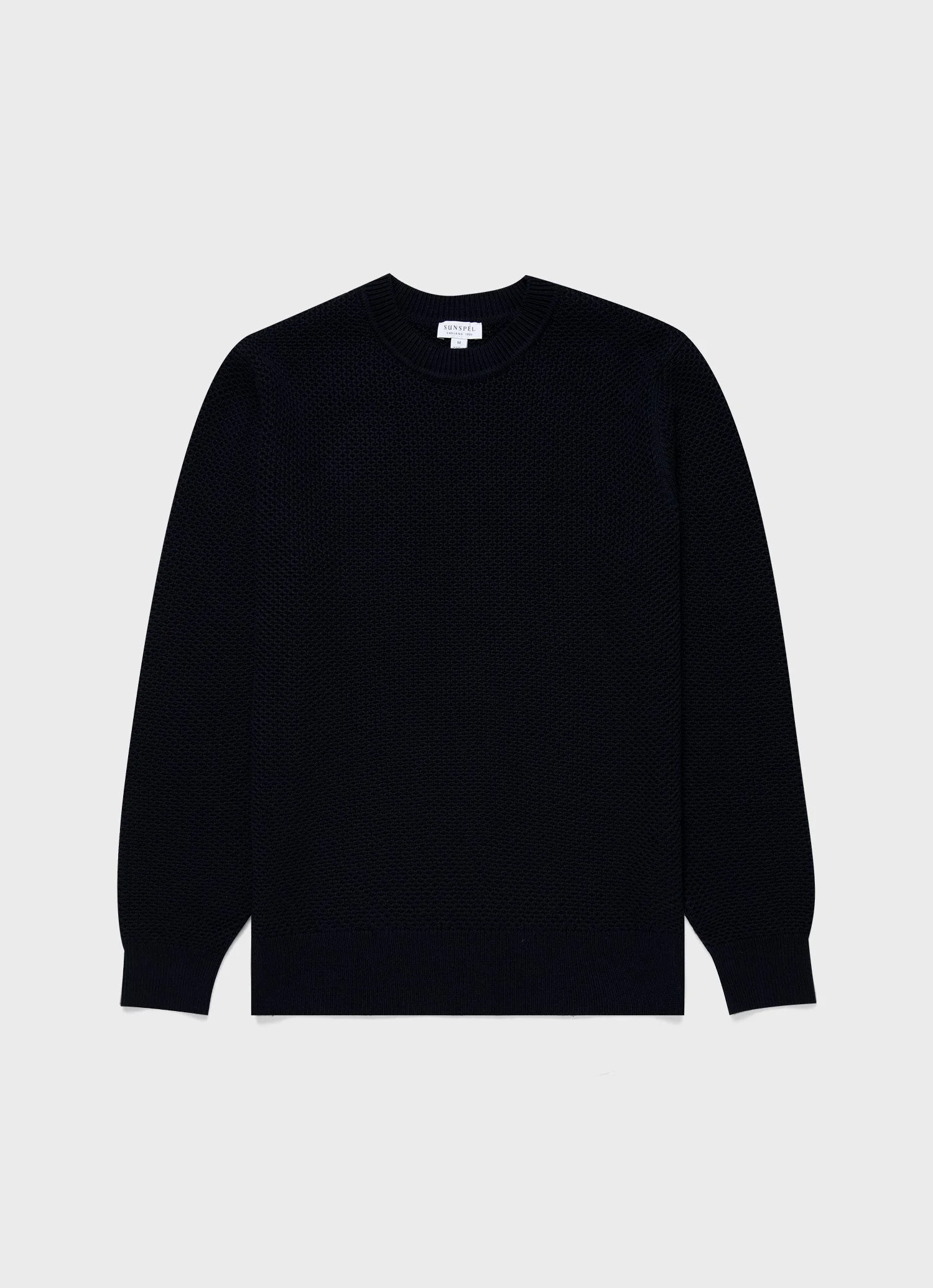 Honeycomb Cotton Crew Neck Jumper - 1