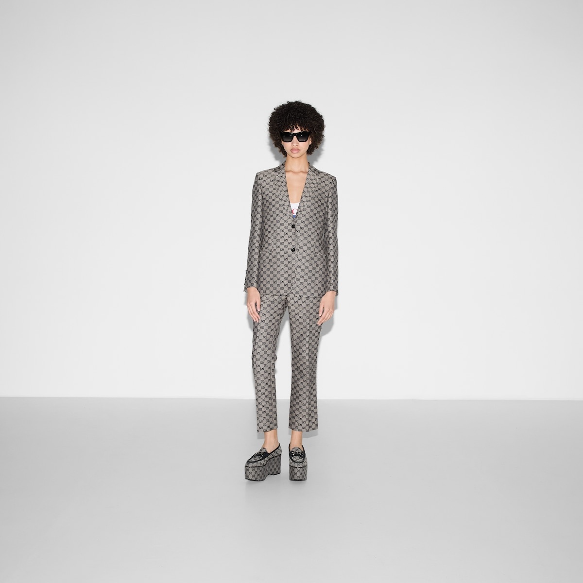 GG linen blend canvas jacket - 2