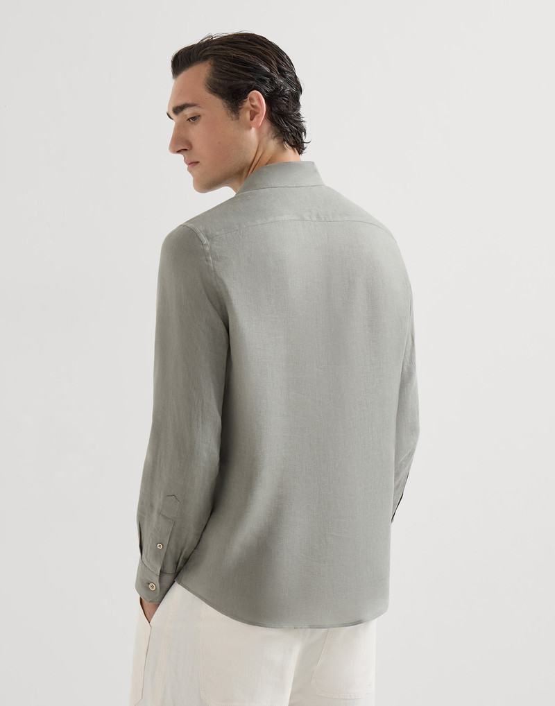 Linen easy fit shirt with chest pockets 3