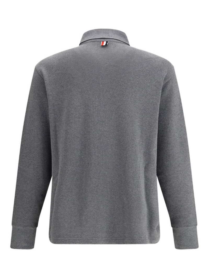 Thom Browne long sleeve patch pocket polo shirt outlook