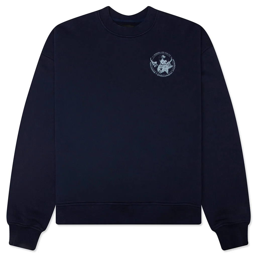 YOUTH ENRICHMENT CREWNECK - WORN NAVY - 1