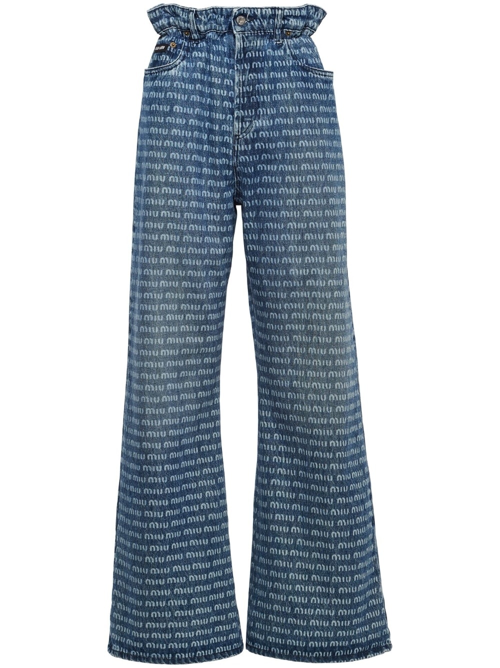 logo-print wide-leg jeans - 1