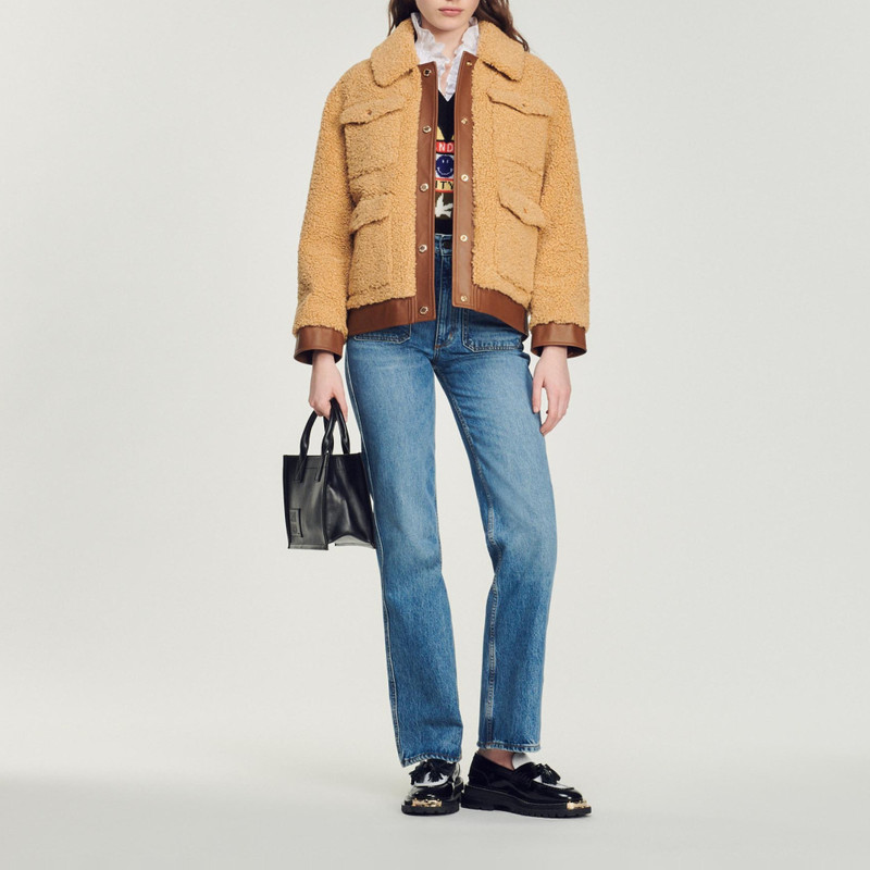 Sandro Faux fur coat outlook