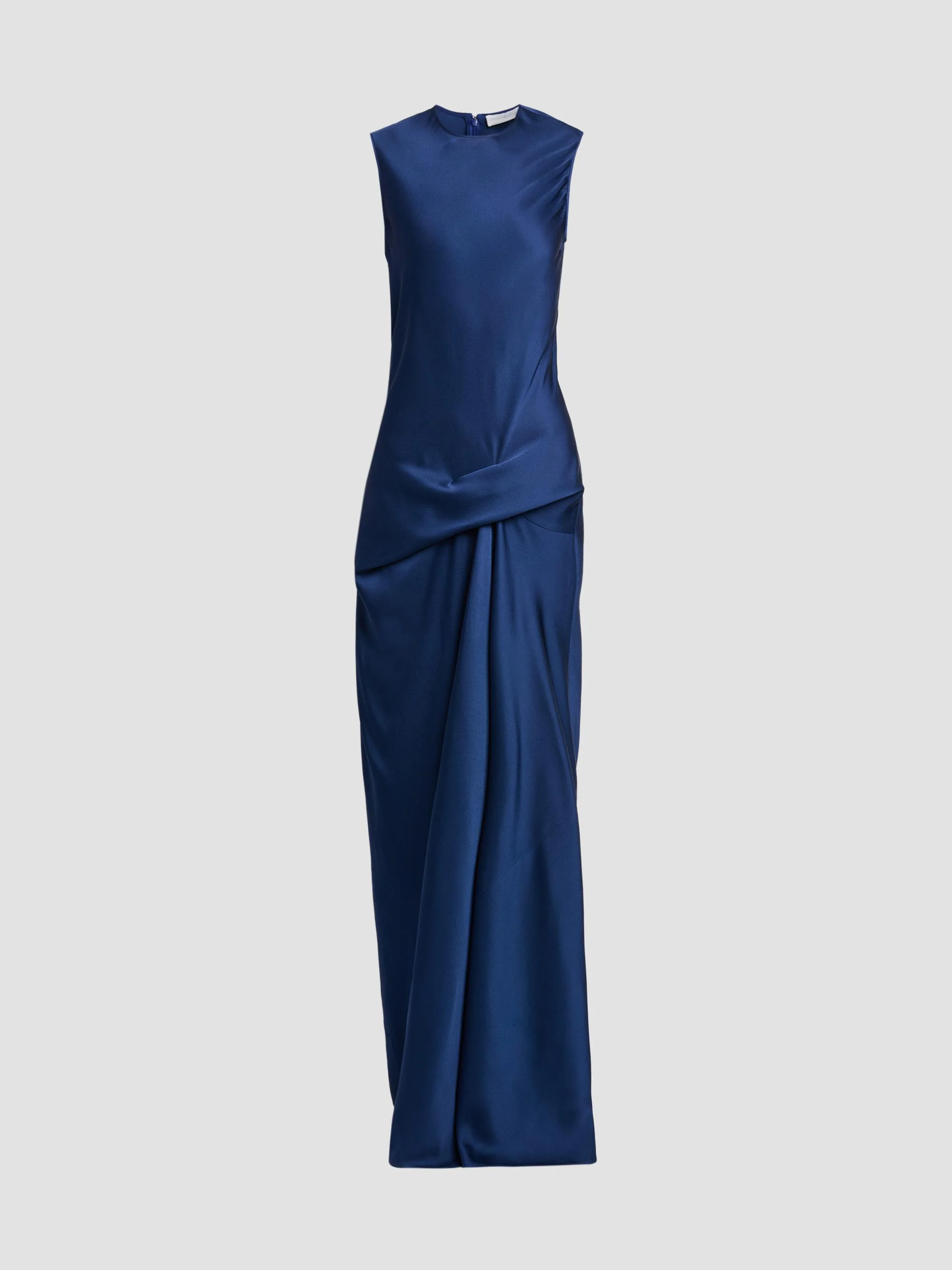 Women's Draped Satin Gown - Navy - 1