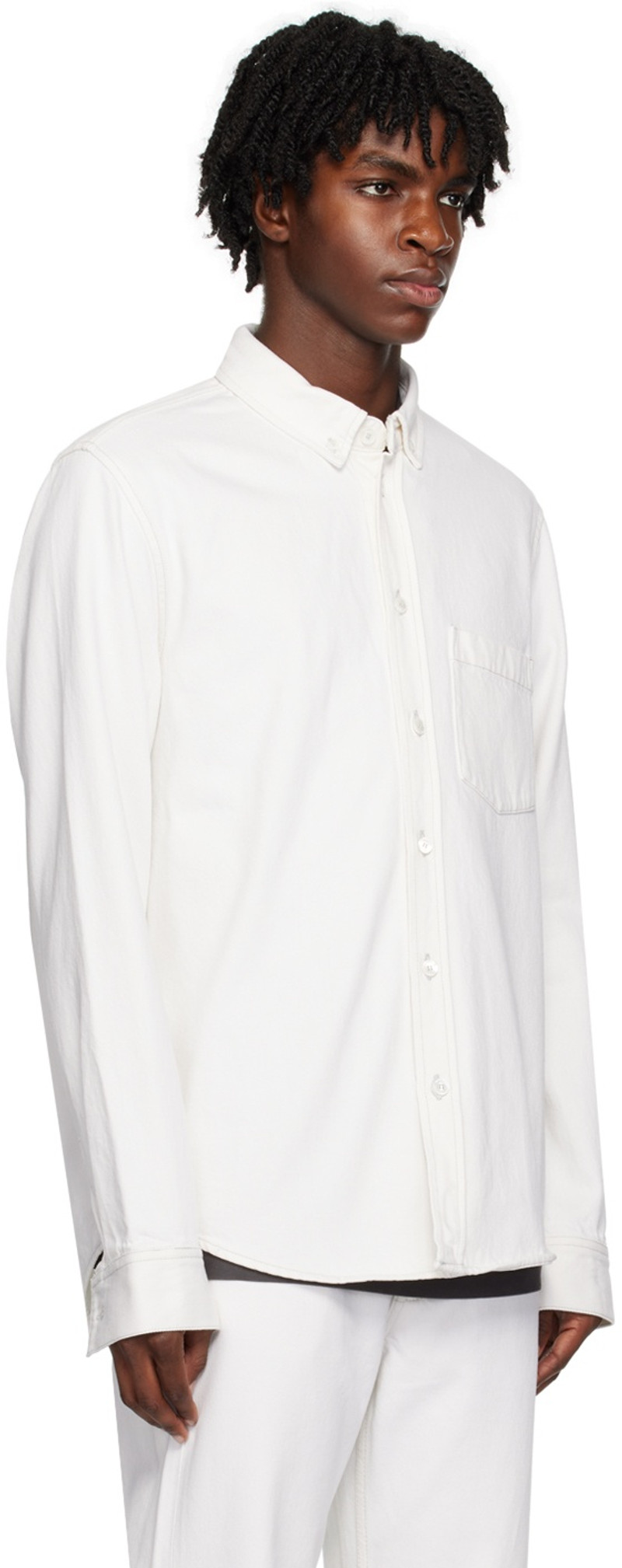 Wood Wood White Ansel Denim Shirt outlook