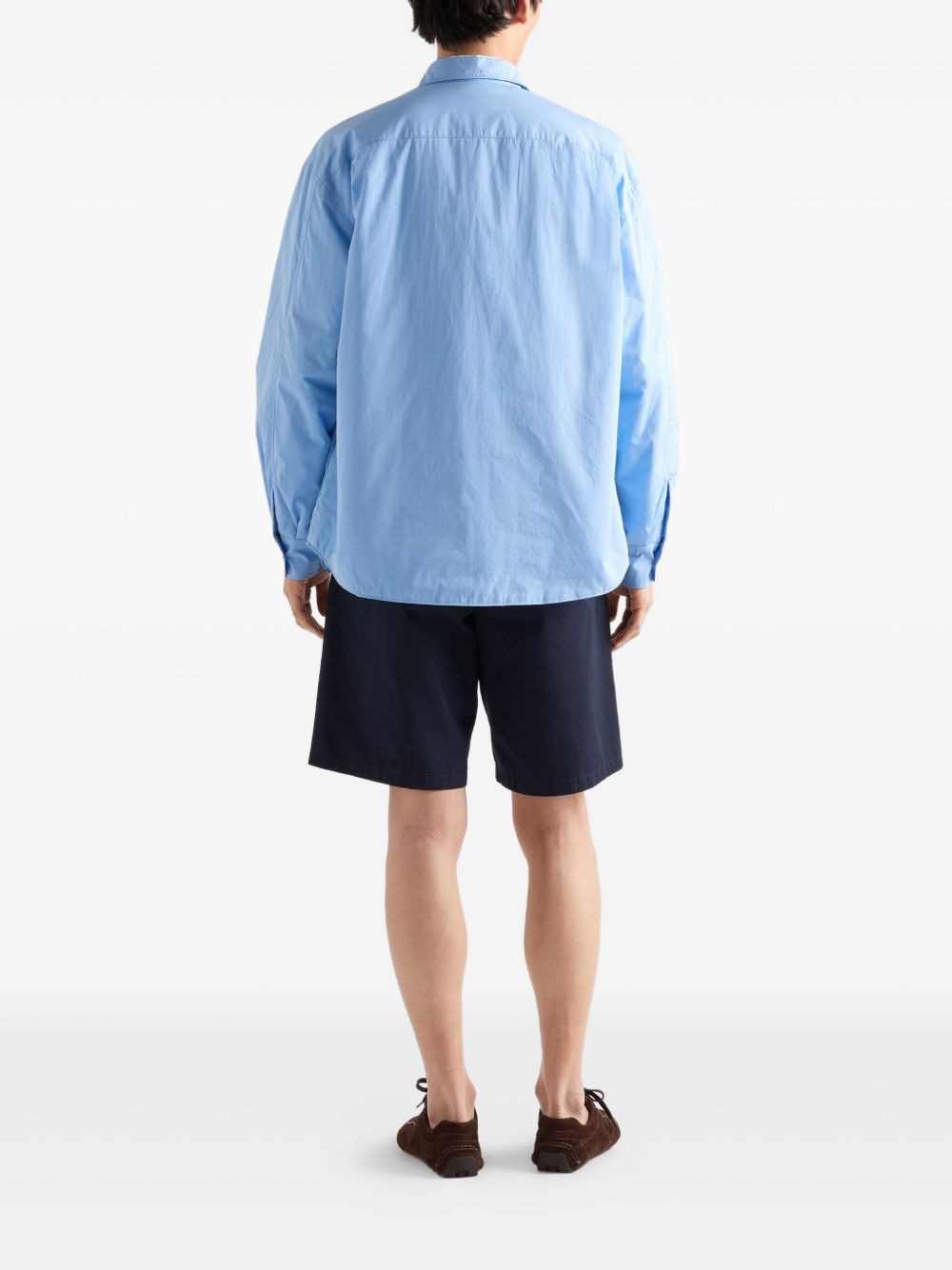 logo-embroidered front-pleated shorts - 3