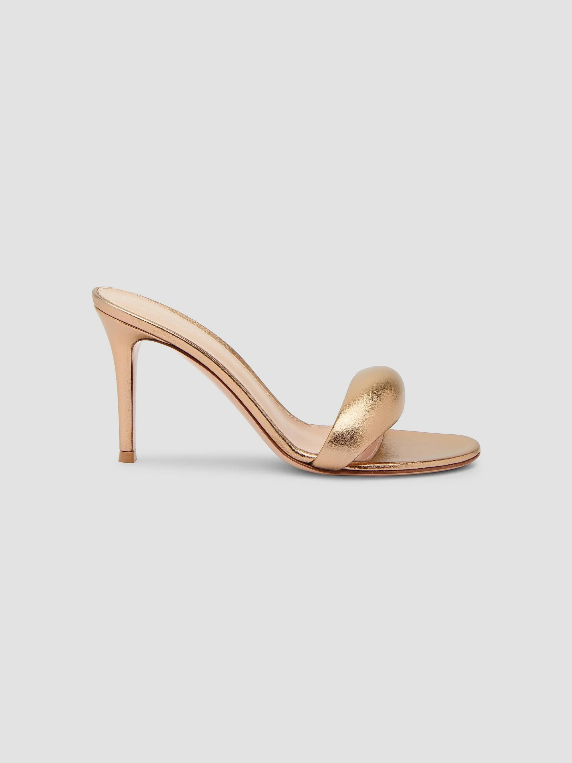 Women's Bijoux 85MM Leather Mules - Gold - 1
