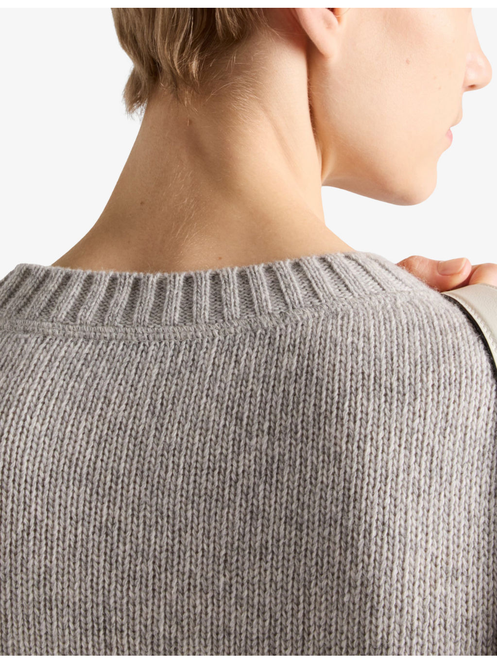 Logo-Text Round-Neck Wool-Cashmere Knitted Sweater - 5