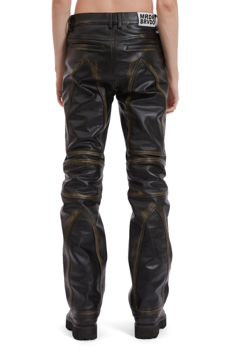 RUB OFF LEATHER MOTO PANTS 6