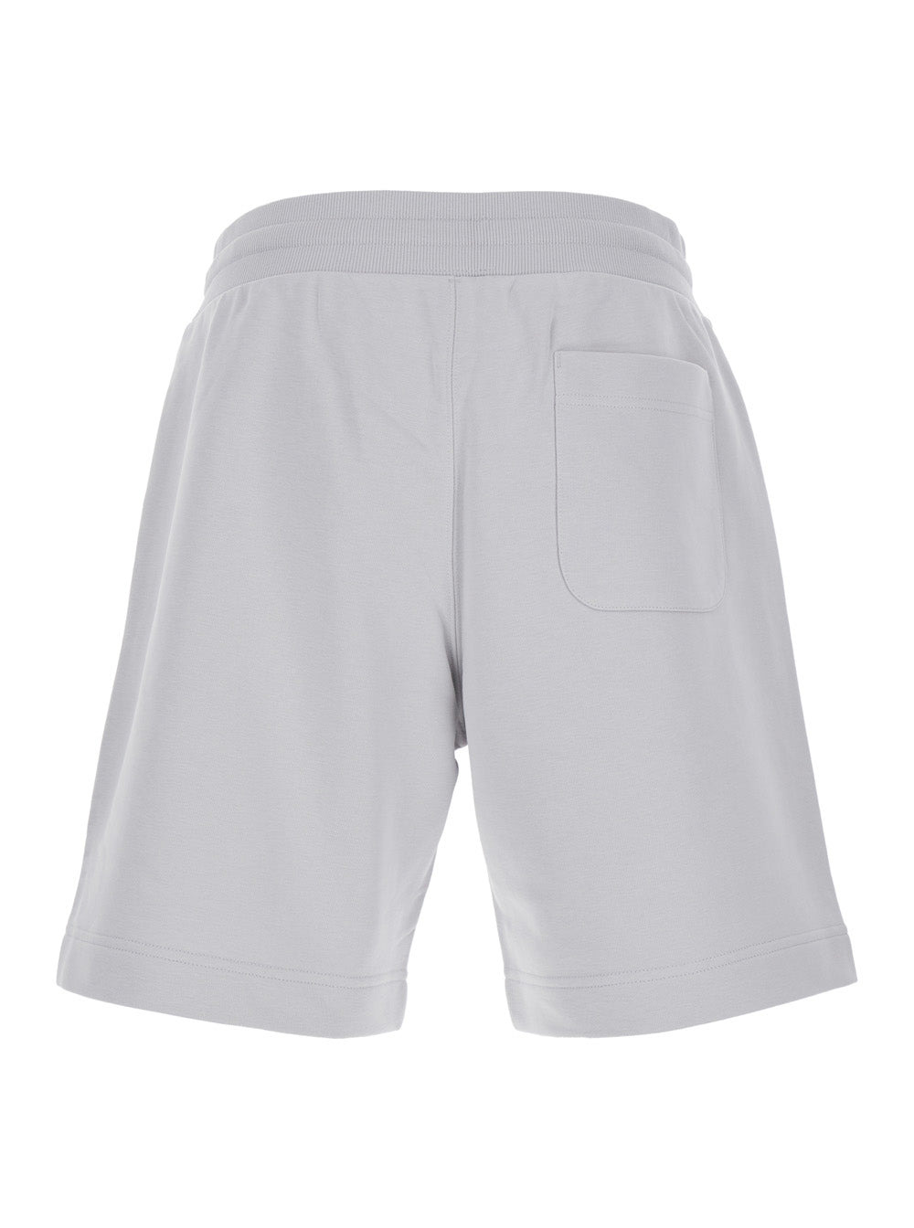 Parajumpers Men 'Cairo' Grey Shorts With Drawstring Waist And Logo Patch On The Front In Cotton Blen - 2