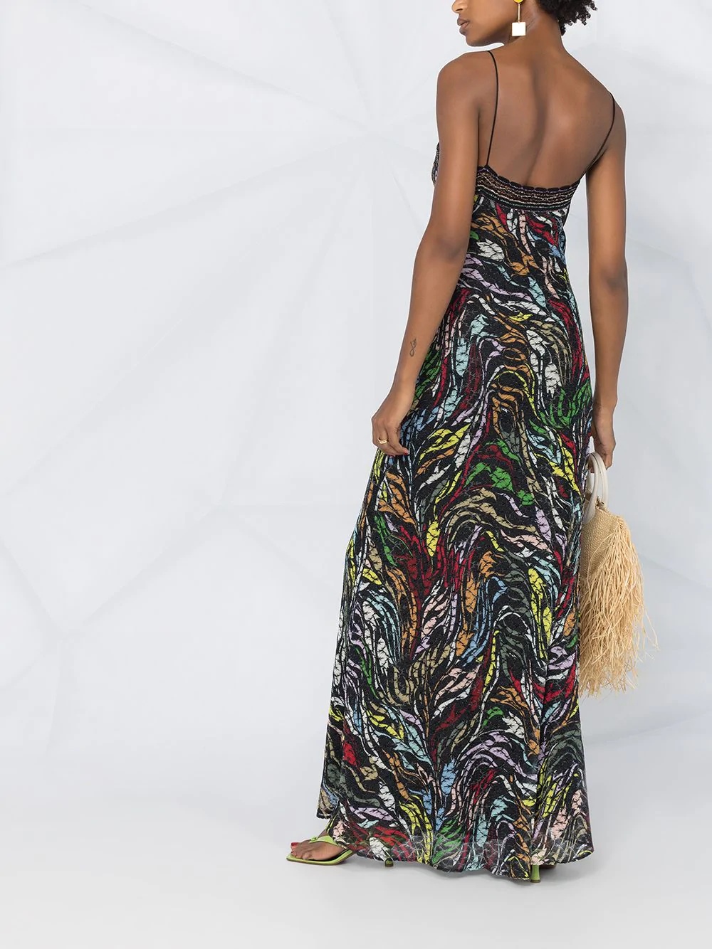 abstract-print knitted maxi dress - 4