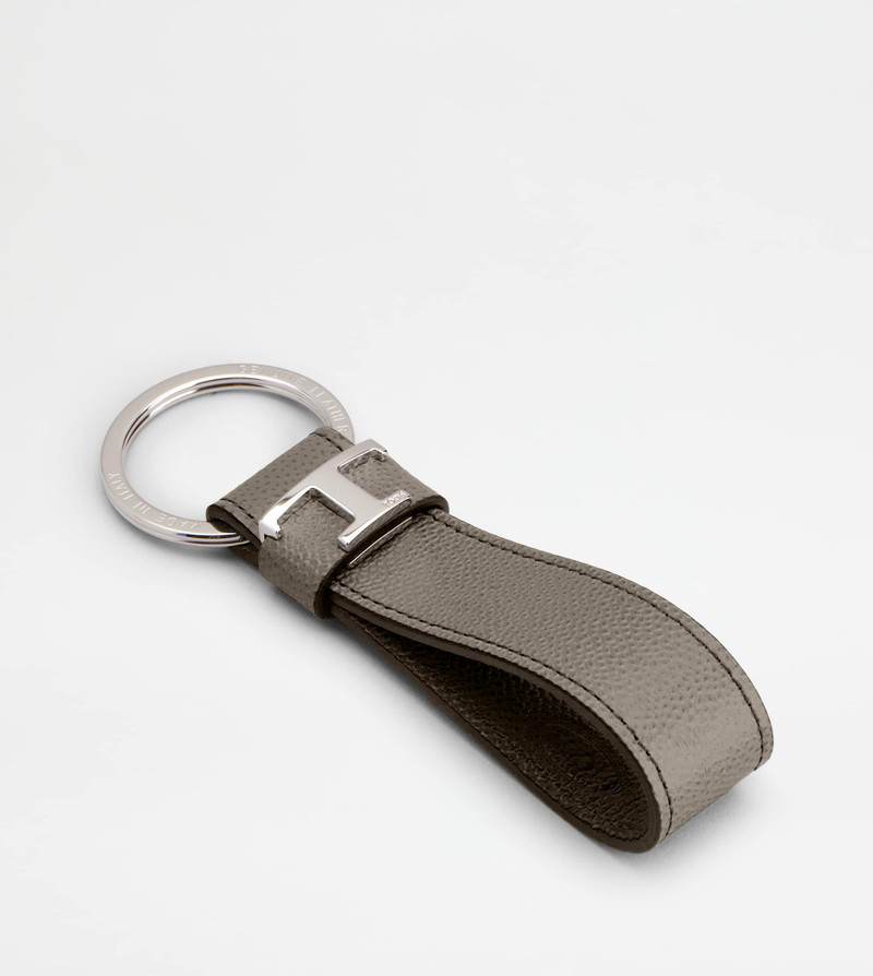 Tod's KEY HOLDER IN LEATHER - GREY outlook