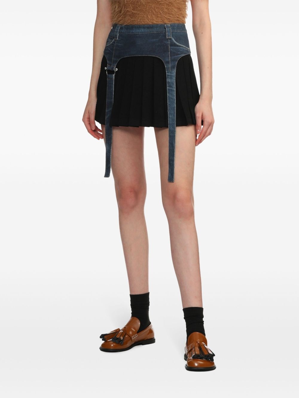 Trompe L'oeil pleated mini skirt - 3