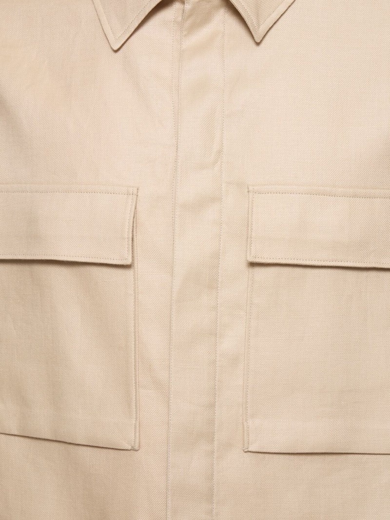 Oasi long sleeves linen overshirt - 4