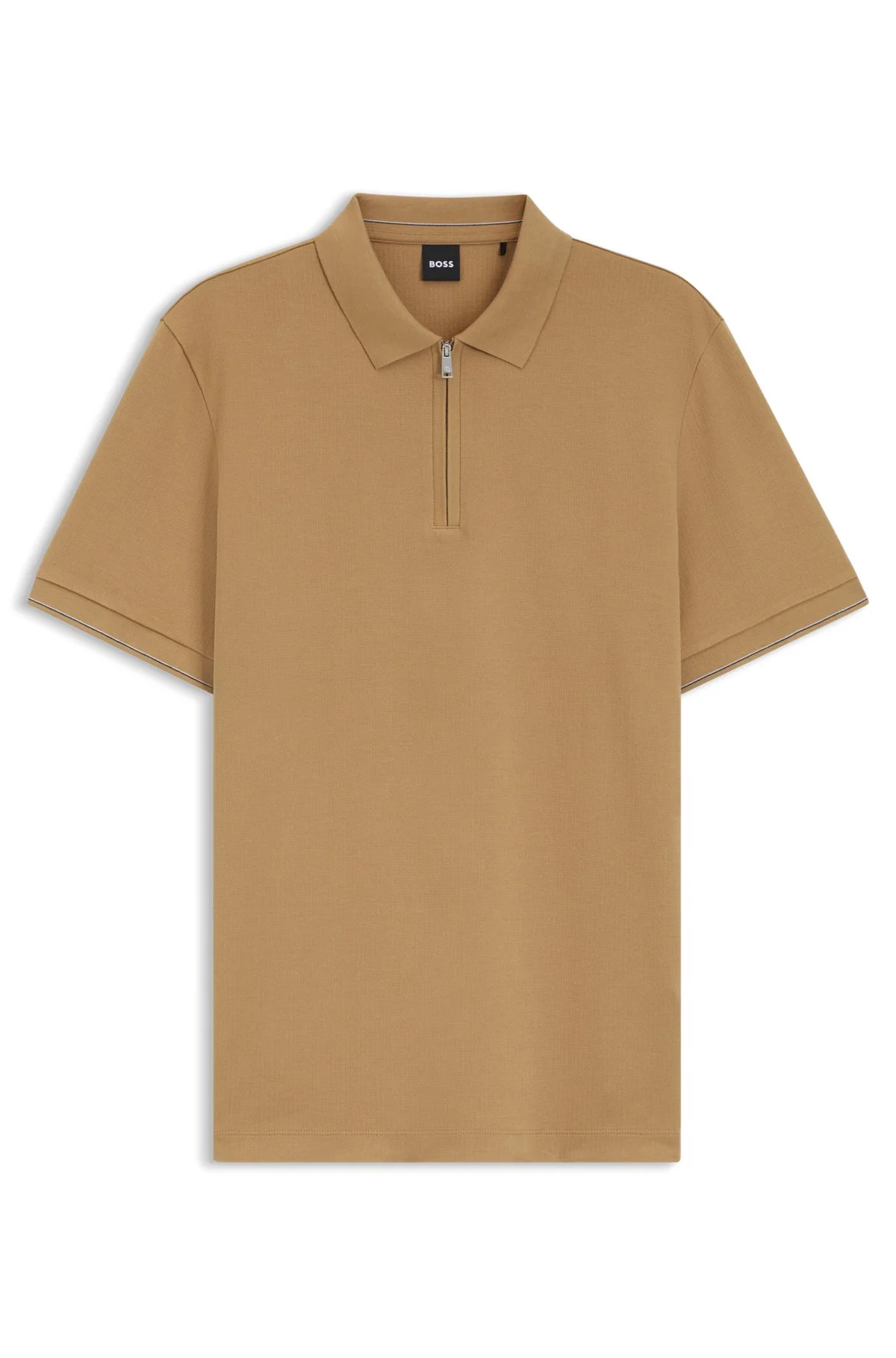 REGULAR-FIT POLO WITH ZIPPER CLOSURE - 1