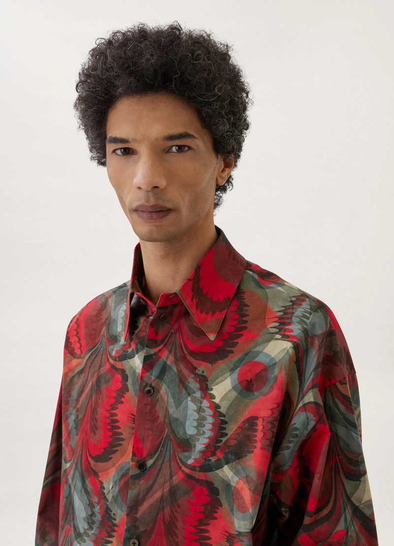 REGULAR COLLAR TWISTED SHIRT
COTTON PRINT 3