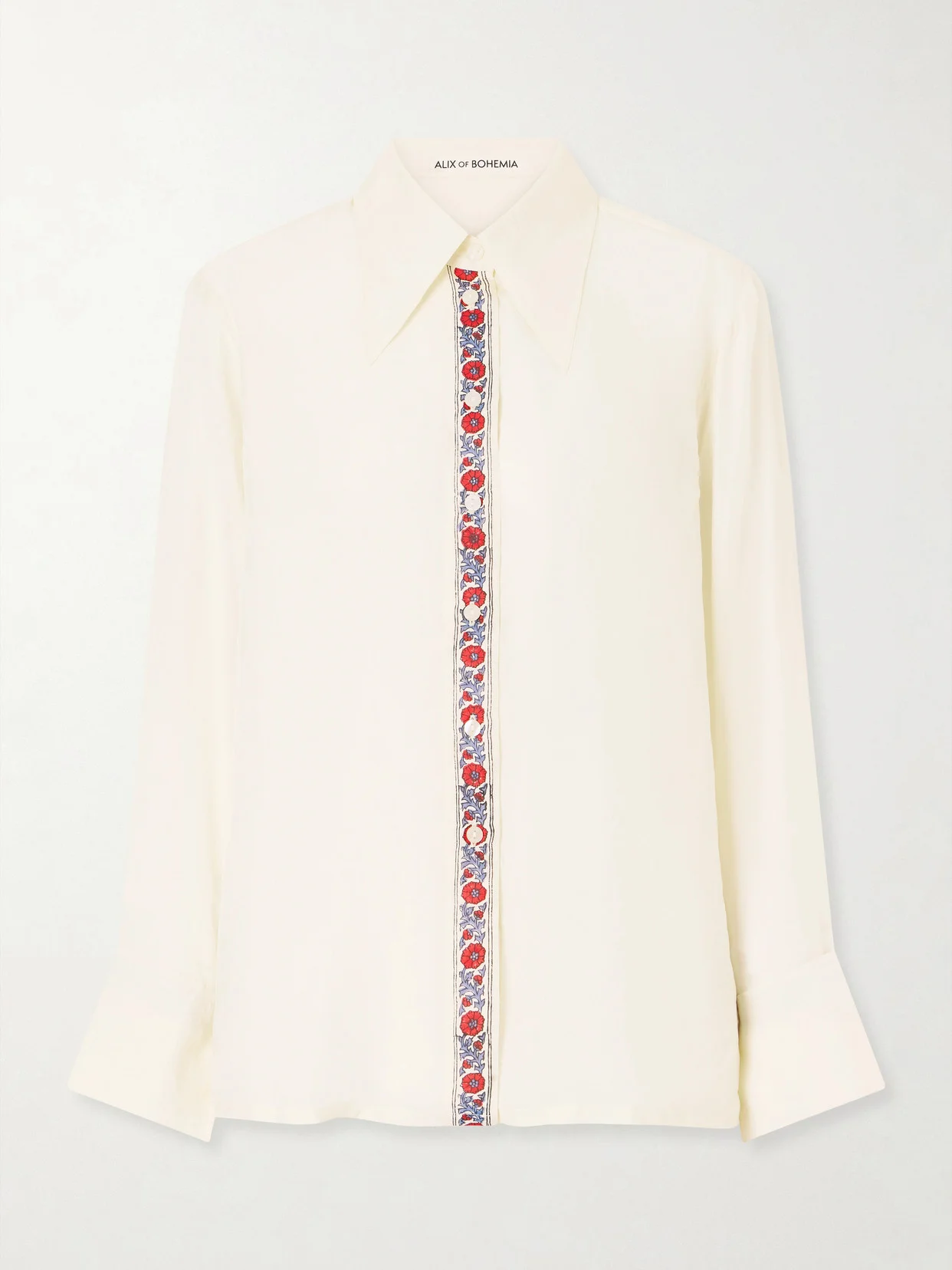 Dana Floral-print Silk-satin Shirt - 1