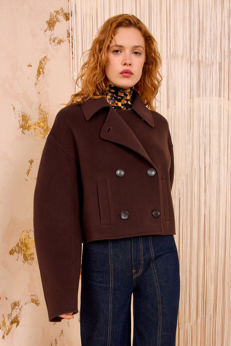 Marta Double Faced Wool Cropped Coat 3