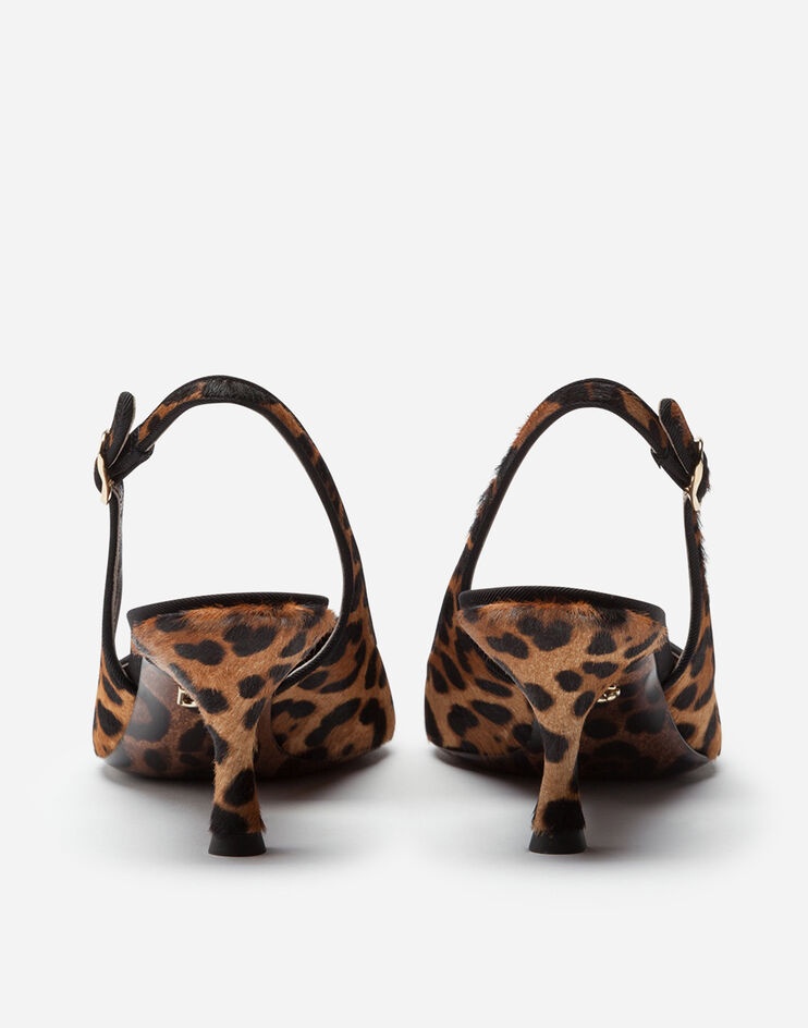 Leopard-print pony hair slingbacks - 3